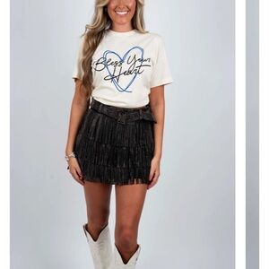 Elegant Black Tiered Mini Skirt